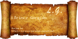 Lőrincz Gorgiás névjegykártya